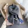 Bufanda de Lana de Oveja Tejida Cálida para Otoño e Invierno Bufanda Cálida Espesa Blanca para Mujer Ambiente de Otoño e Invierno Bufanda Versátil