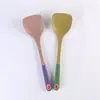 Juego Personalizado de 12 Utensilios de Cocina de Silicona, Incluyendo Espátula, Pala para Arroz, Cuchara para Sopa y Otros Utensilios de Cocina de Silicona Antiadherentes con Mango Largo