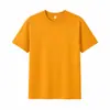 Camiseta de algodão Sorona 230g em estoque para atacado, cor sólida, malha, manga curta, gola redonda