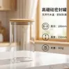 Frasco de Vidrio de Alto Borosilicato para Almacenamiento con Tapa de Bambú, Sellado y a Prueba de Humedad, para Guardar Té, Alimentos Secos, Comida para Bebés y Suplementos Maternos e Infantiles, Disponible para Personalización al por Mayor