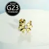 Piercing Labial Stud de Titânio F136 com Design de Flor Relâmpago e Cravação de Zircônia, Joia para Body Piercing com Corpo de Titânio de Grau Cirúrgico, Produto em Estoque do Fabricante