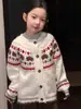 Suéter YouTong a Mitad 2026 Otoño Estilo Coreano para Niñas Abrigo de Punto Floral Suéter de Punto Holgado Infantil Estilo Fair Isle