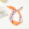 Pañuelo de Seda Pequeño Largo Estrecho Corto para Mujer, Estilo Francés Retro, Primavera y Otoño, Cinta para Atar Bolsos, Diadema, Decoración de Serpentina, Pañuelo Delgado