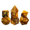 Juego de Mesa Dungeons & Dragons Dados 7 Piezas Set Juego Agitar Múltiples Caras DND RPG Dados de Piedra Tigre Amarillo Natural