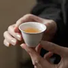 Taza de Té de Cerámica Hecha a Mano con Ceniza de Planta Mi Yan Taza de Té Individual Juego de Té Kung Fu Taza de Té para el Hogar Estilo Japonés Taza de Maestro