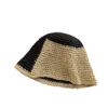 Sombrero de pescador tejido a juego de colores para mujer, transpirable, de verano, estilo coreano, combina con todo, con la cara al descubierto, pequeño cubo, lavabo, sombrero hueco.