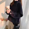 Outono e Inverno Suave Preguiçoso Gola Alta Meia-calça Feminino Pulôver Estilo Coreano Solto Estudante Doce Cyber Celebridade Base Suéter