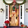 Decoración de Cubierta de Puerta de Navidad Tela de Fondo Verde de Navidad Cubierta de Puerta de Navidad Colgante de Puerta Decoración de Fiesta de Año Nuevo Tapiz de Cubierta de Puerta