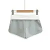 7703-26 Pantalones Cortos de Verano Ajustados al Cadera Bloque de Color Deportivos Casuales de Moda Chica Picante Color Contrastante Dobladillo Bajo Estilizadores de Piernas