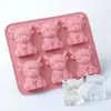 Bandeja de gelo 3D de Vaca das Terras Altas transfronteiriça nova, molde de gelo de silicone de mini Vaca das Terras Altas