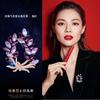 Broche estilo japonês e coreano mulheres novo terno jaqueta azul cristal trigo orelha corsage all-match elegante casaco alfinete acessórios atacado