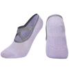 Venta al por mayor de fábrica de calcetines de yoga con tiras cruzadas, calcetines de baile antideslizantes profesionales de silicona plateada, calcetines de baile antideslizantes para adultos