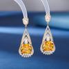 Pendientes Odina para mujer con incrustaciones de diamantes geométricos y circonitas de colores, pendientes de moda de lujo, pendientes de moda nuevos de verano