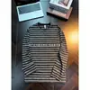 Camiseta Base Masculina Manga Longa Listrada Solta Estilo Coreano Preguiçosa Emagrecedora Versátil Moda Primavera Outono Temperamento Gola Redonda Pulôver