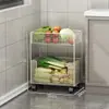 Prateleira de armazenamento de vegetais para cozinha de canto, carrinho móvel de piso doméstico para cesta de armazenamento de frutas, vegetais, cebola, gengibre, alho
