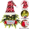 2026 Nueva Corona de Navidad Sombrero de Copo de Nieve Muñeco Muñeco sin Rostro con Luces Corona Simulada Navidad