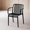 Sillón de Plástico, Silla de Plástico Simple Apilable, Taburete para Patio Exterior, Silla de Ocio con Reposabrazos Multicolor, Diseño Simple Moderno