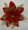 Decoraciones Navideñas de Vegetación Artificial Transfronterizas Adornos para Árbol de Navidad Flores Navideñas Decorativas con Lentejuelas y Borlas de Tela de Seda