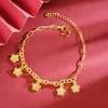 Pulseira Símbolo da Fortuna em Forma de Flor Banhada a Ouro Simples Estilo Chinês Vintage, Joias de Nicho de Luxo Leve Atacado Direto do Fabricante Acessórios