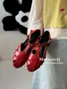 2026 Verano Nuevos Zuecos de Tacón Cuña Sandalias Romanas Tejidas Retro Zapatos Planos para Mujer con Laterales Calados Transfronterizos