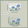 Divertido-f379 hortensia azul mariposa ventana de cristal embellecimiento del hogar pegatinas decorativas para ventanas al por mayor uv electrostático