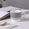 Taza Apilable de Cerámica Estilo Hepburn Nórdico Taza Geométrica Taza de Agua para Oficina Taza de Pareja Taza Creativa para Café Taza de Té