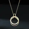 Collar Geométrico Europeo y Americano Anillo Infinito de Mobius con Moissanita Lujo Accesible Retro Collar de Plata de Ley S925 de Gama Alta