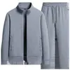 Conjunto Deportivo de Algodón de Primavera para Hombre, Ropa Deportiva Casual con Cuello Alto, Cárdigan, Conjunto Casual Deportivo de Dos Piezas Talla Grande, Moderno y Versátil