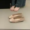 Zapatos de tacón único con faldas, temperamento, para mujer, estilo de noche, zapatos de hada, moda otoño 2026, versátiles, sin cordones, de tacón bajo, zapatos de abuela