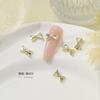 Pajarita de mariposa roja de red, joyería de uñas de diamante, lazo de circonita de cristal, accesorios de uñas de diamante dorado y plateado, venta al por mayor de diamantes
