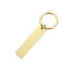 Tag de Chaveiro Longa de Aço Inoxidável Mais Vendida Transfronteiriça, Personalizável com Gravação, Pingente Personalizado para Casal DIY, Simples e Estiloso