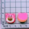Oso de Fresa Transparente Cabeza de Fresa Pasador de Fresa Cuerda para el Cabello Agarre Funda para Teléfono Pegamento de Crema DIY Parche Decorativo de Resina