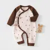 Ropa para Bebé Anyang Estilo Primavera y Otoño Algodón Puro Romper con Lazo en la Cintura Mariposa Top para Recién Nacido Ropa de Dormir Sin Costuras