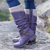 Botas de Caballero de Estilo Nuevo Europeo y Americano Transfronterizas para Mujer Otoño e Invierno Estación Independiente Wish Amazon Botas para Mujer de Caña Alta Tallas Grandes