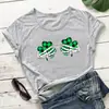 Sitio Web Independiente Comercio Exterior Calavera Deseo Trébol Estampado Personalizado Peculiar Cuello Redondo Casual Manga Corta Camiseta