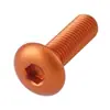 Parafusos de cabeça cilíndrica sextavada em liga de alumínio, anodizados em laranja, cabeça arredondada, M3-M6, parafusos leves para dispositivos eletrônicos