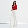 Jeans retro de tiro alto color café Maillard para mujer, nuevo estilo otoño 2026, adelgazantes, levanta glúteos, no se pegan a las piernas, pantalones acampanados