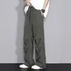 Pantalones Casuales Frescos Estilo Americano para Hombre, Verano Delgados Modelo Nuevo 2025, Fluidos de Secado Rápido tipo Paracaidista Pierna Ancha Holgados Largos para Hombre