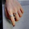 Anillo Abierto Popular Coreano Nuevo para Mujer, Anillo de Letra Personalizado Retro Moderno Elegante para Estudiantes, Anillo Sencillo para Dedo Índice
