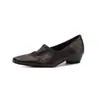 Mocasines Minimalistas de Cuero Lavado para Viajar Otoño 2026 Tacón Bajo Punta Cuadrada Cuero Genuino Corte Profundo Zapatos para Mujer