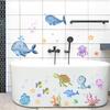 Br0487Q Calcomanía de Baño Mundo Submarino de Dibujos Animados Autoadhesiva Calcomanía de Pared Bañera Fondo de Baño Calcomanía Decorativa de Pared