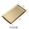 Placa de barbacoa de acero inoxidable estilo coreano 304, rectangular, engrosada, dorada, plato de fondo plano, bandeja para servir, plato para bistec, fábrica