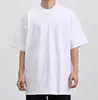 Camiseta Masculina e Feminina Algodão Pesado 380g Gola Pequena Manga Curta Vintage Solta Branca Camada Base Verão