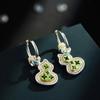 Novos Brincos de Cabaça Estilo Chinês, Modernos e de Luxo Leve, Brincos com Zircônia Microincrustada e Esmalte, Sofisticados e Dinâmicos, Novos Acessórios de Orelha Exquisitos