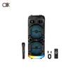 Bt-8806 Alto-falantes Bluetooth Externos Duplos de 8 polegadas de Alta Potência Portáteis Iluminação Ambiente RGB Alto-falantes Coloridos para Karaokê