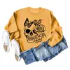 Estação independente Amazon wish caveira borboleta rosa, moda europeia e americana camisa de manga comprida feminina novo suéter atacado