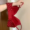 Conjunto de Lingerie de Bolinhas Vermelhas de Natal para Mulheres, Estilo Fino, Seio Pequeno, Sem Fio, Confortável, Sem Costura, Suporte Macio, Sutiã do Ano do Zodíaco