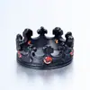 Anillo de titanio vintage estilo romano retro europeo y americano con corona de rubí, joyería gótica para hombres y mujeres, venta al por mayor, entrega de una sola pieza