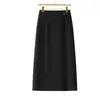 Falda midi de lunares de corte recto hecha a medida para mujer, nuevo estilo de otoño, con abertura trasera, casual, adelgazante, moderna y versátil