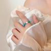 Anillo de Turquesa con Perla de Agua Dulce para Mujer, Anillo Elegante de Diseño de Celebridad de Internet, Lujo Ligero de Alto Nivel, Anillo Ajustable Elástico